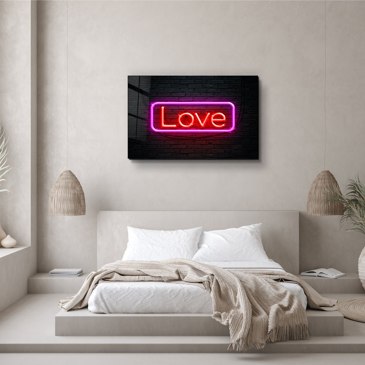 ・"Love"・Glass Wall Art | Artdesigna Glass Printing Wall Arts.