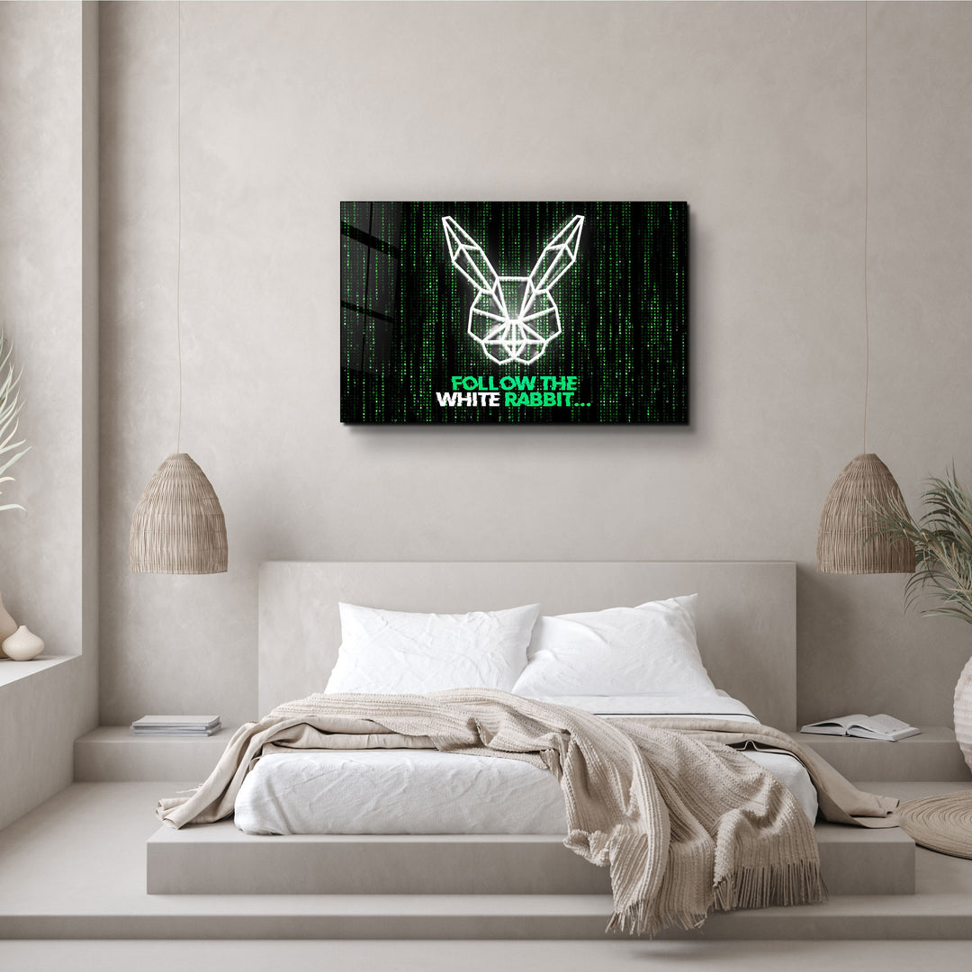 ・"Follow the Rabbit"・Glass Wall Art | Artdesigna Glass Printing Wall Arts.