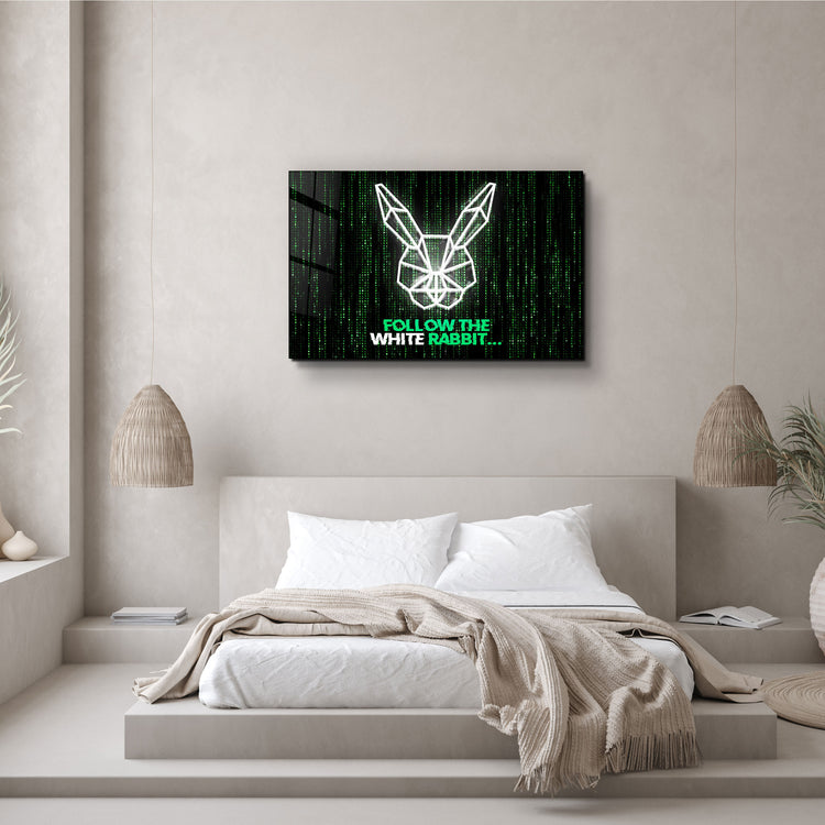 ・"Follow the Rabbit"・Glass Wall Art | Artdesigna Glass Printing Wall Arts.