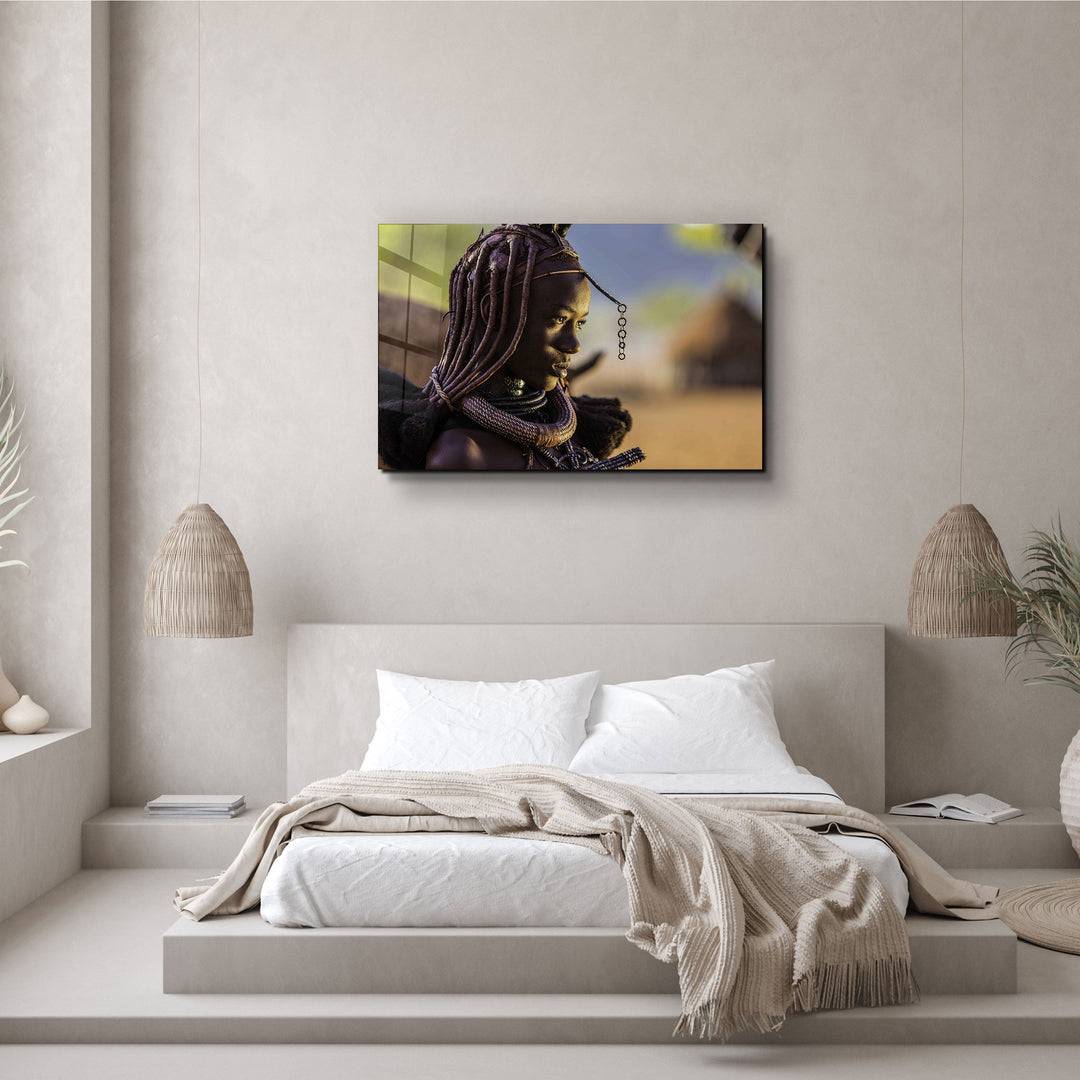 ・"African Warrior"・Designer's Collection Glass Wall Art