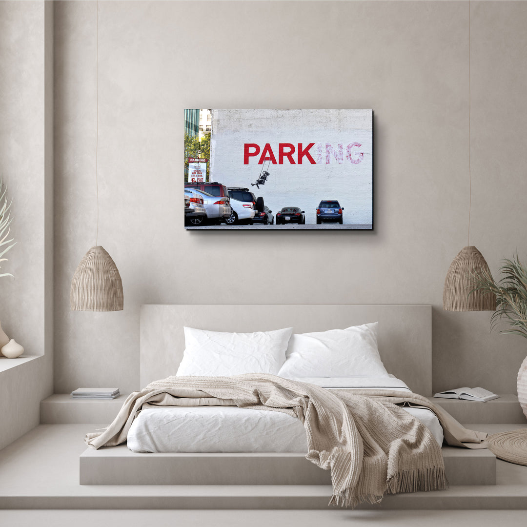 ・"Banksy - Parking"・Designer's Collection Glass Wall Art