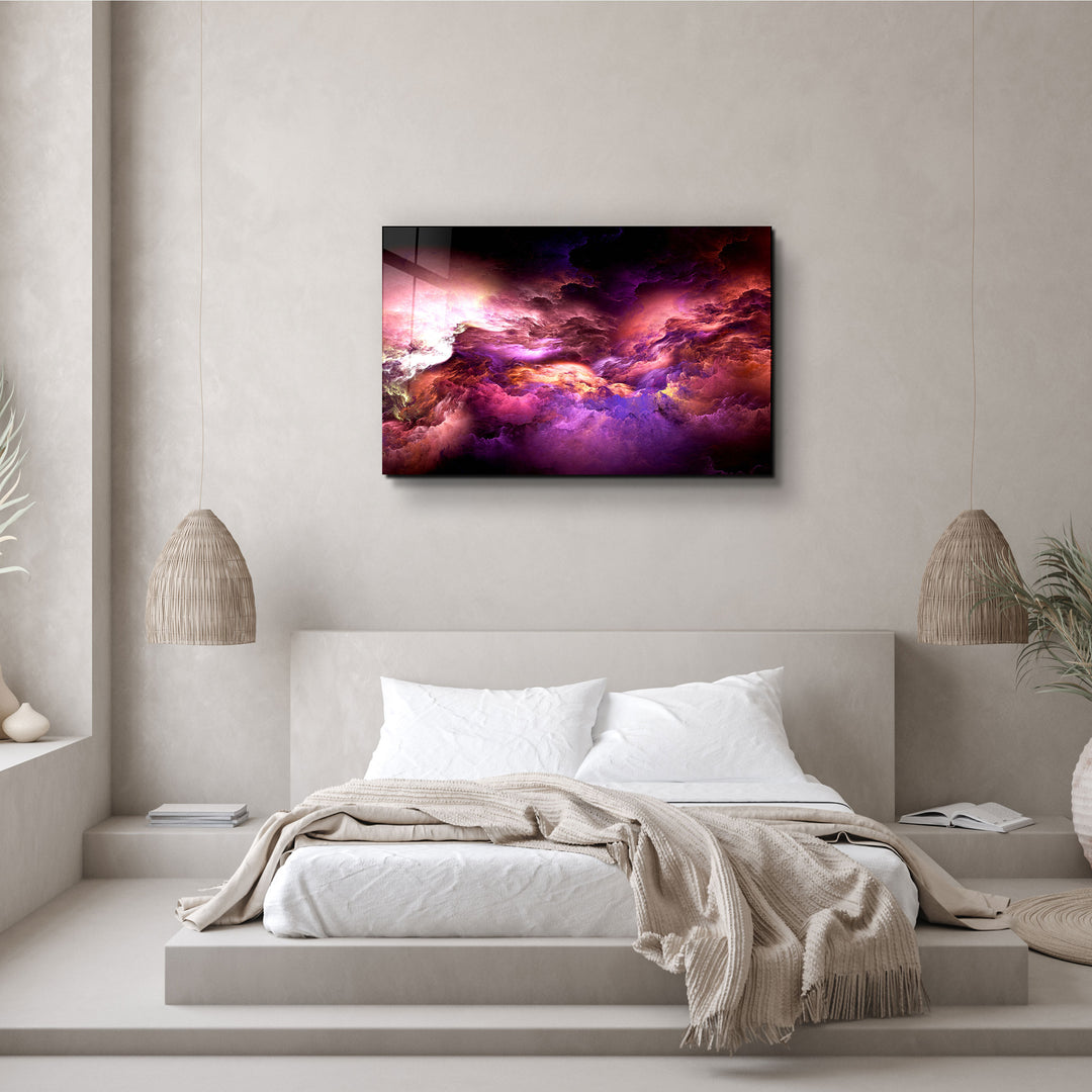 ・"Mystic Sky Purple Tones"・ Glass Wall Art