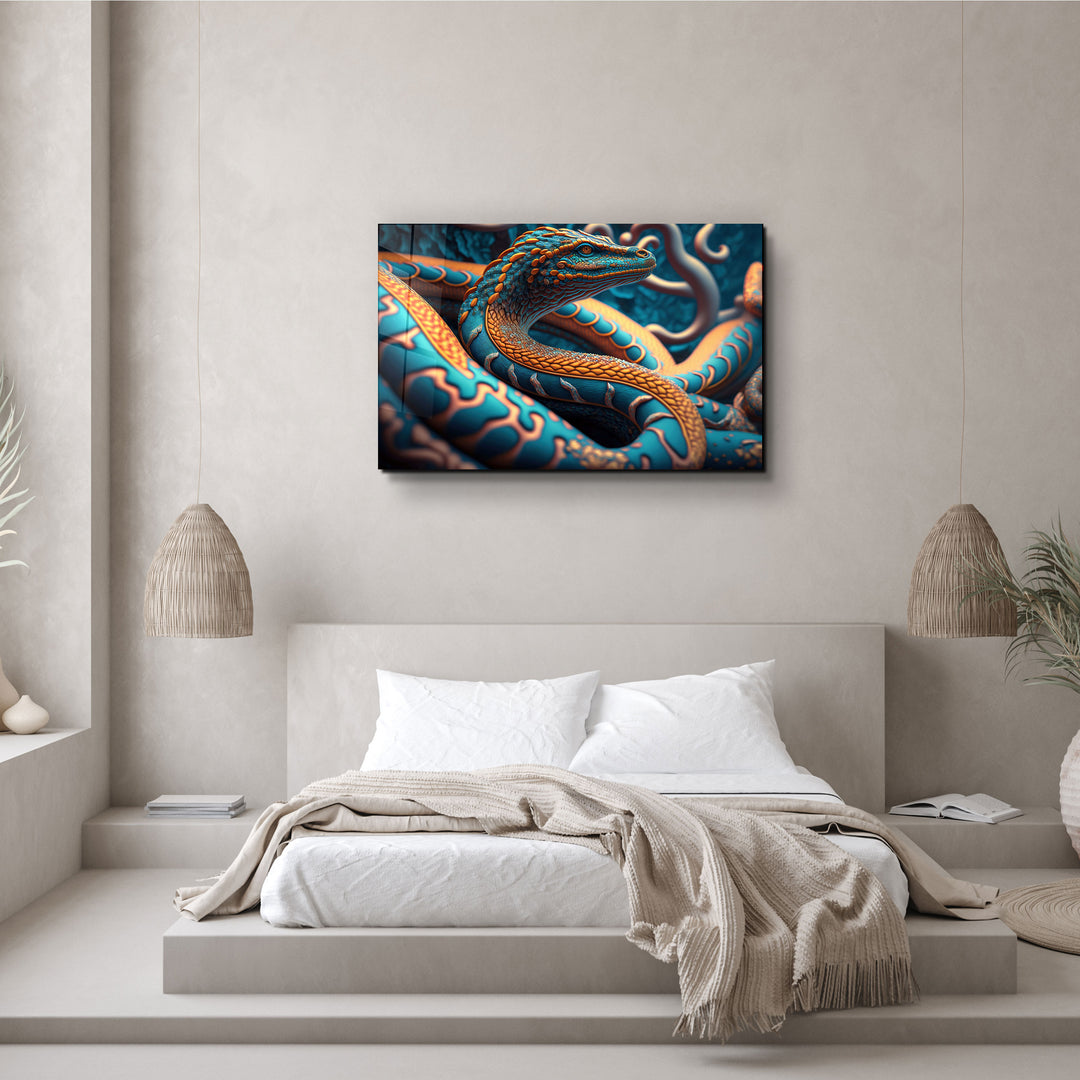 ・"Snake Dragon"・Secret World Collection Glass Wall Art