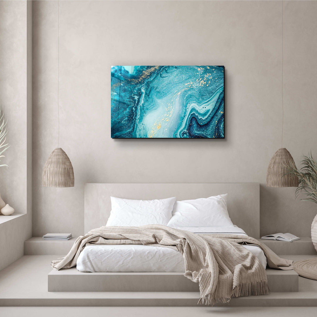 ・"Marble Collection H15 - Ocean"・Glass Wall Art