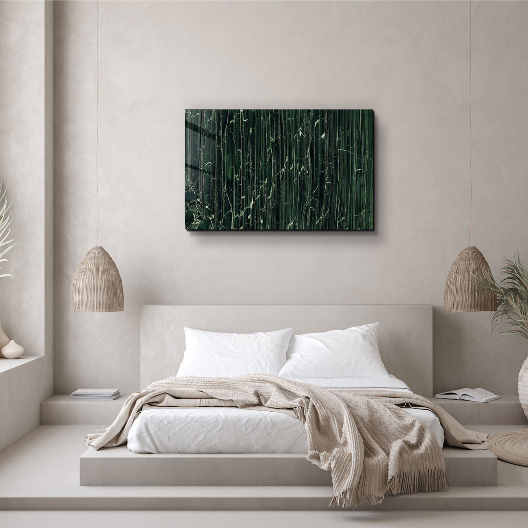 ・"Dark Green Marble"・Glass Wall Art