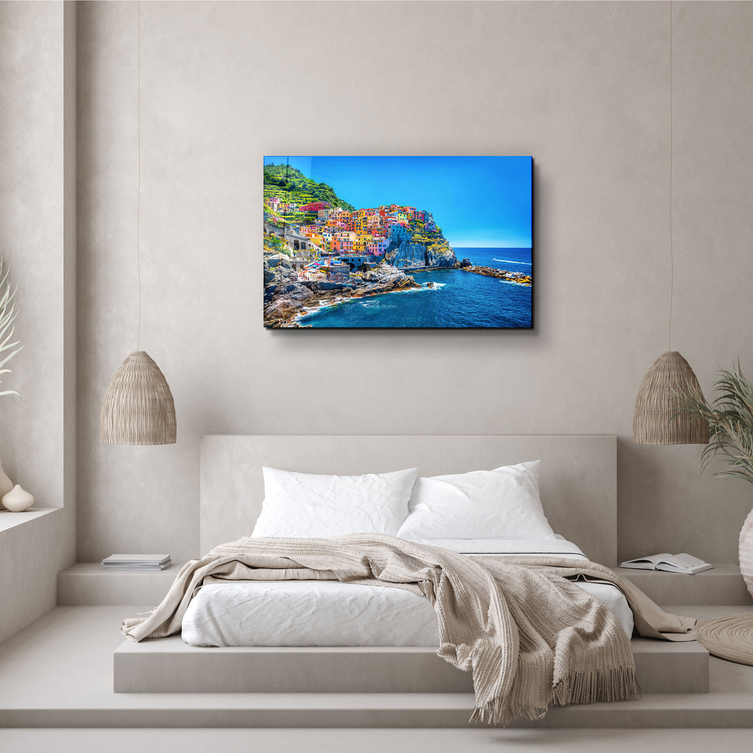 ・"Cinque Terre Italy"・Glass Wall Art