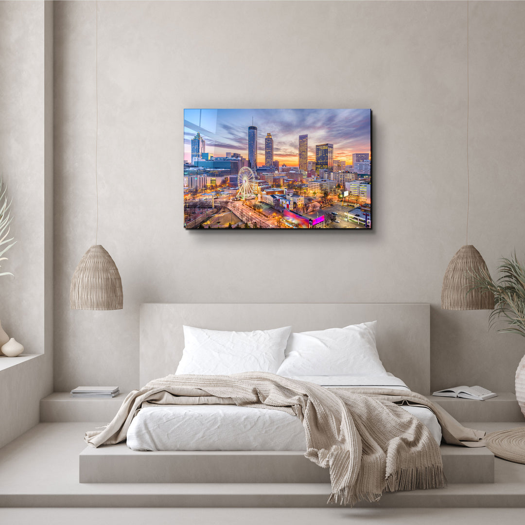 ・"Atlanta, Georgia, USA downtown skyline."・Glass Wall Art