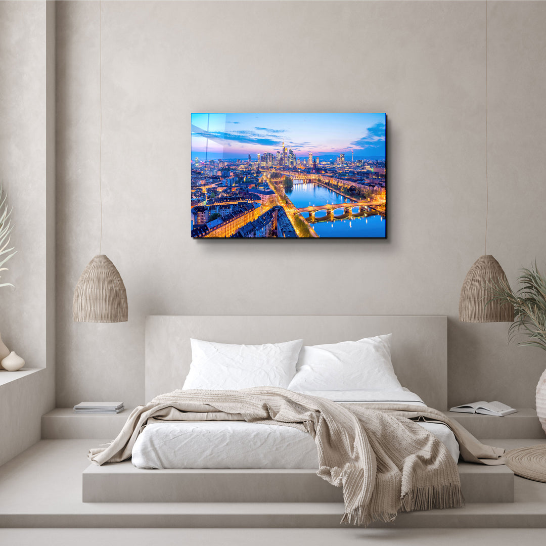 ・"Frankfurt Skyline, Germany"・Glass Wall Art