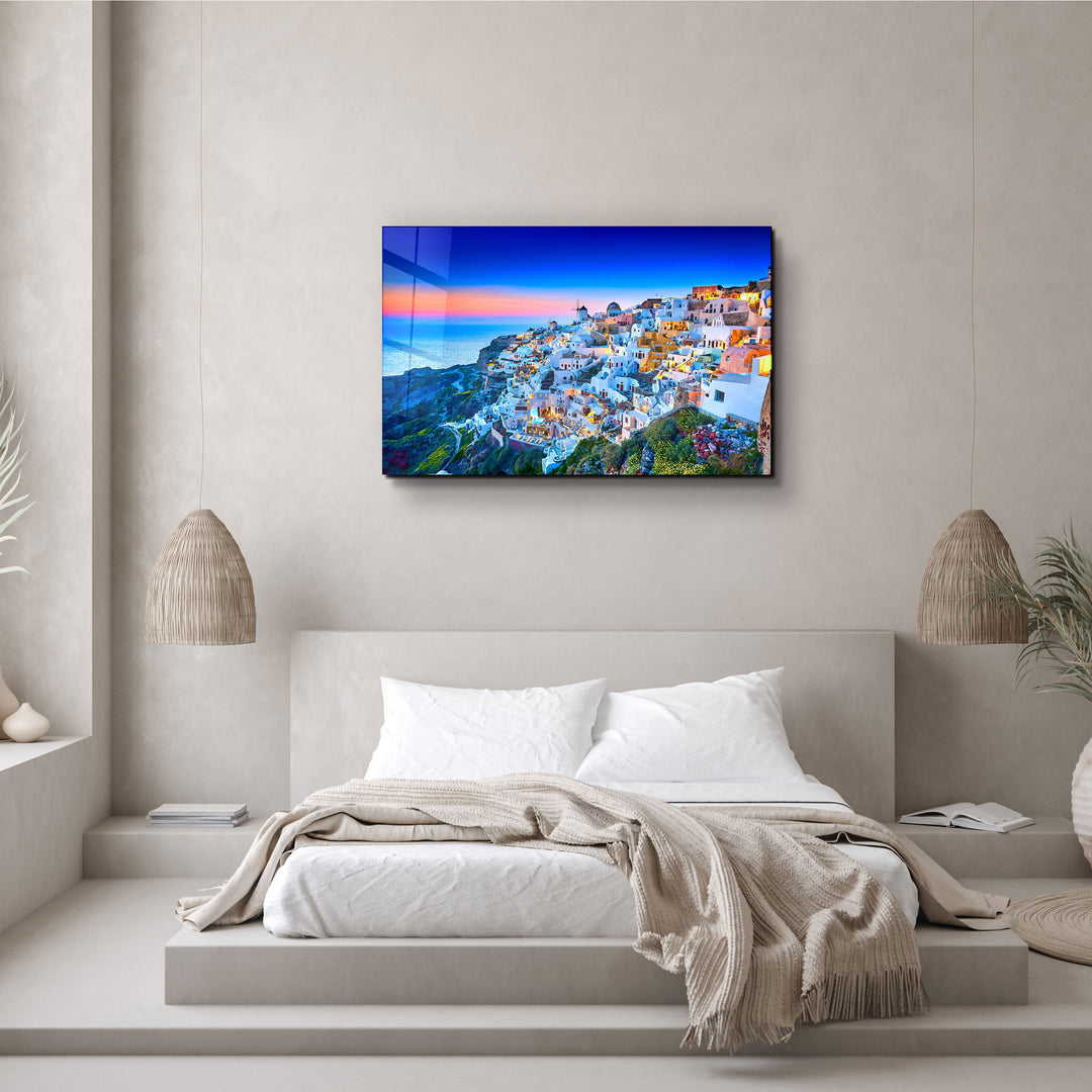 ・"Church of Santorini. Fira town on Santorini island, Greece"・Glass Wall Art