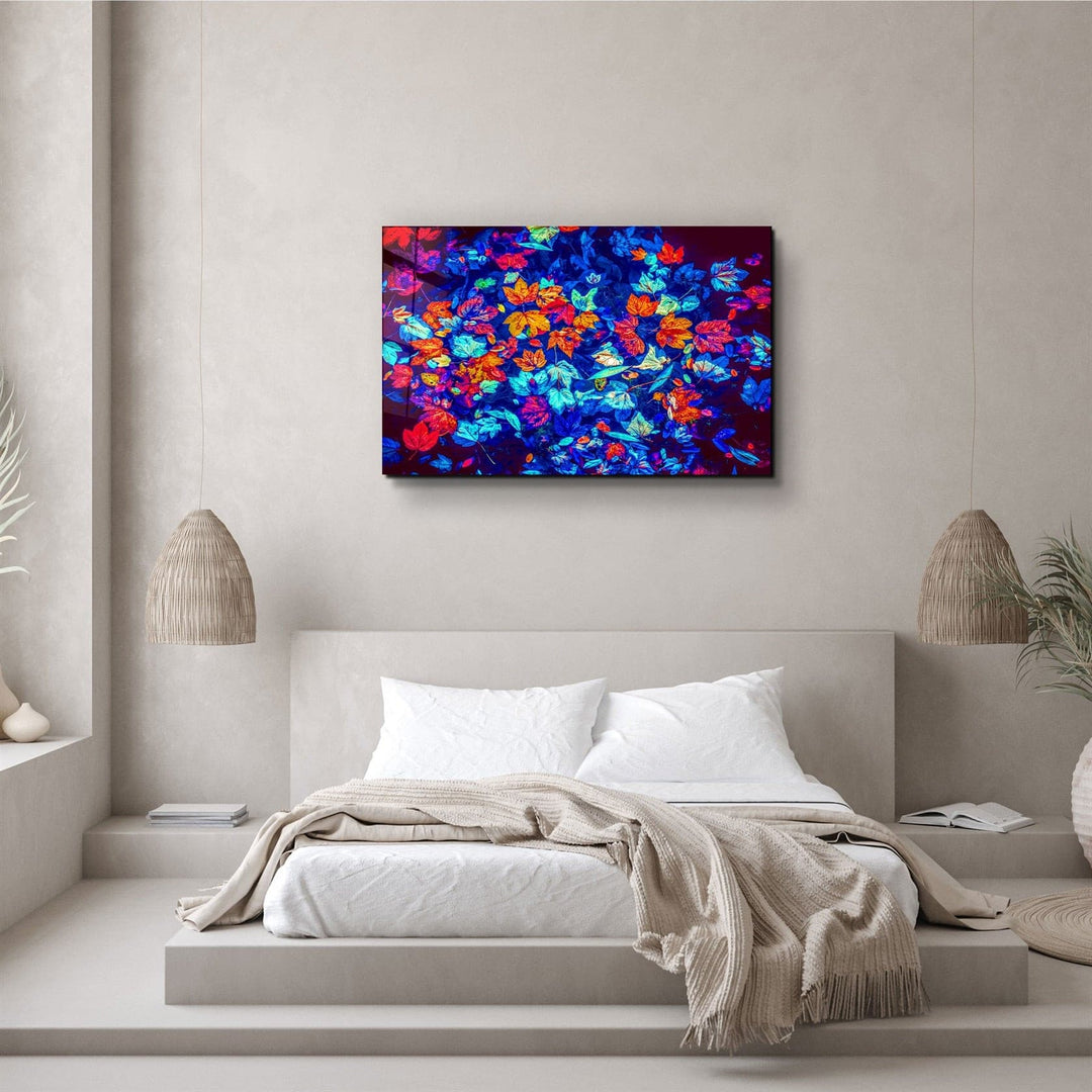 ・"Leaves on the Water"・Glass Wall Art | Artdesigna Glass Printing Wall Arts.