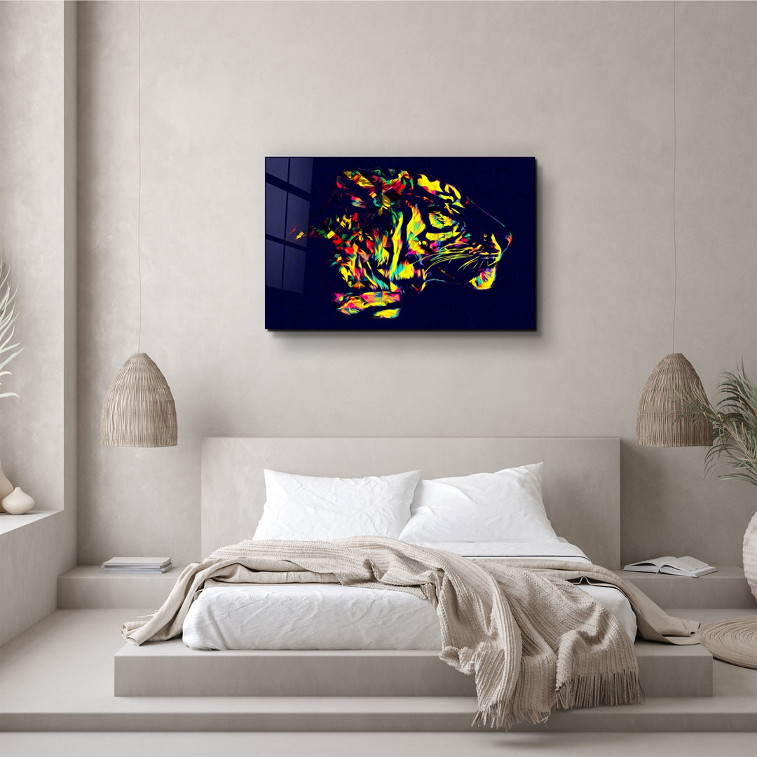 ・"Colormix Tiger・Glass Wall Art | Artdesigna Glass Printing Wall Arts.