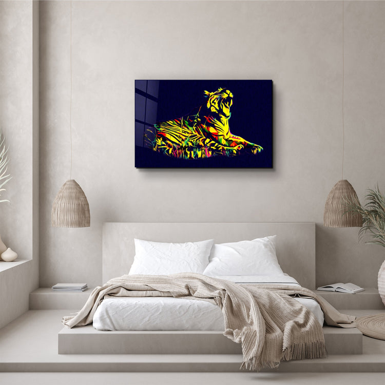 ・"Colormix Tiger 2"・Glass Wall Art | Artdesigna Glass Printing Wall Arts.