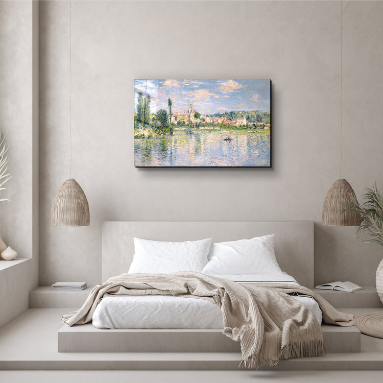 ・"Vétheuil in Summer (1880) by Claude Monet"・Glass Wall Art | Artdesigna Glass Printing Wall Arts.