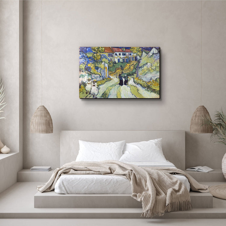 ・"Vincent van Gogh's Stairway at Auvers (1890)"・Glass Wall Art | Artdesigna Glass Printing Wall Arts.