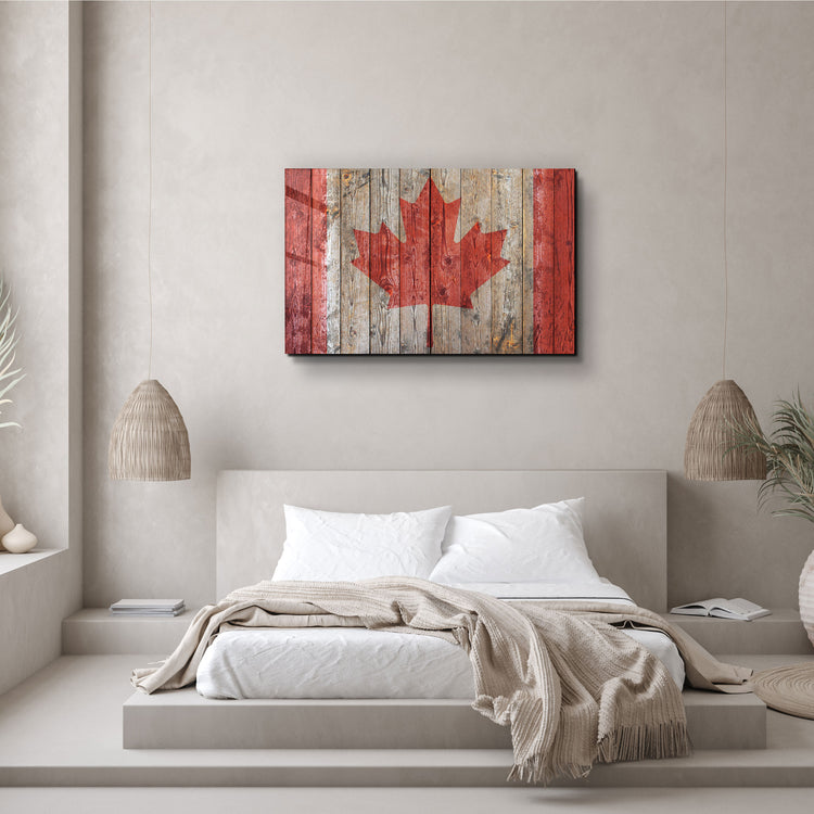 ・"Flag Of Canada"・Glass Wall Art | Artdesigna Glass Printing Wall Arts.