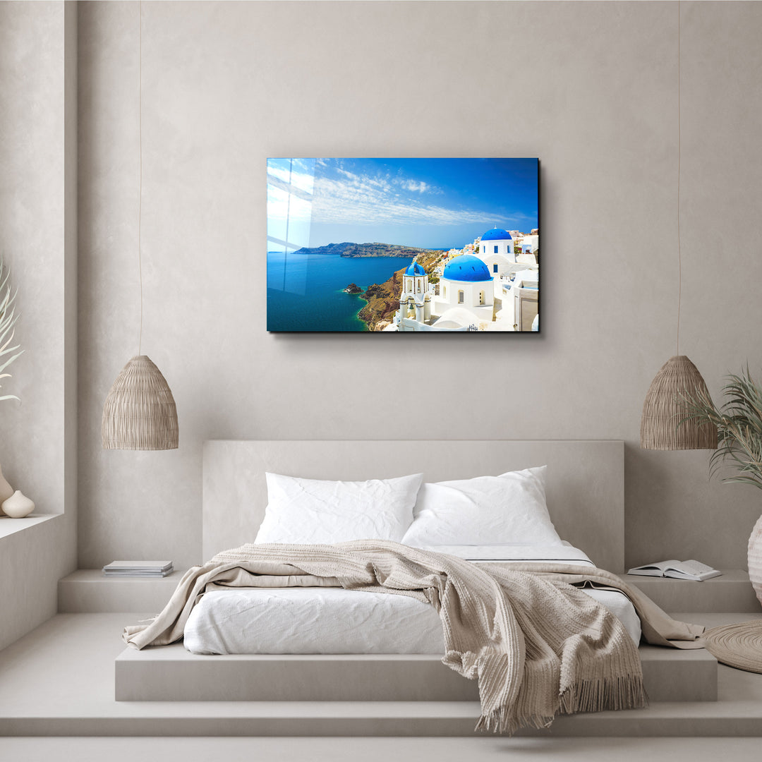 ・"Thera From Santorini"・Glass Wall Art | Artdesigna Glass Printing Wall Arts.