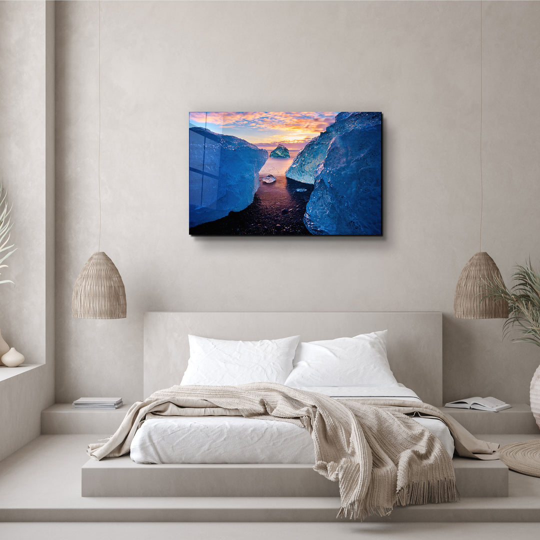 ・"Between the Glaciers"・Glass Wall Art | Artdesigna Glass Printing Wall Arts.