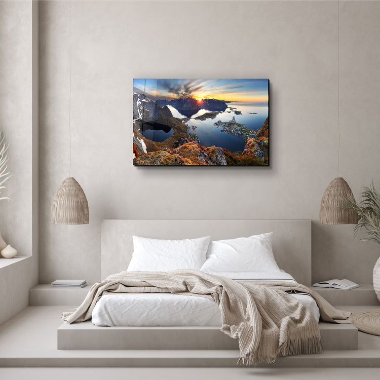 ・"A Seaside Town In Norway"・Glass Wall Art | Artdesigna Glass Printing Wall Arts.