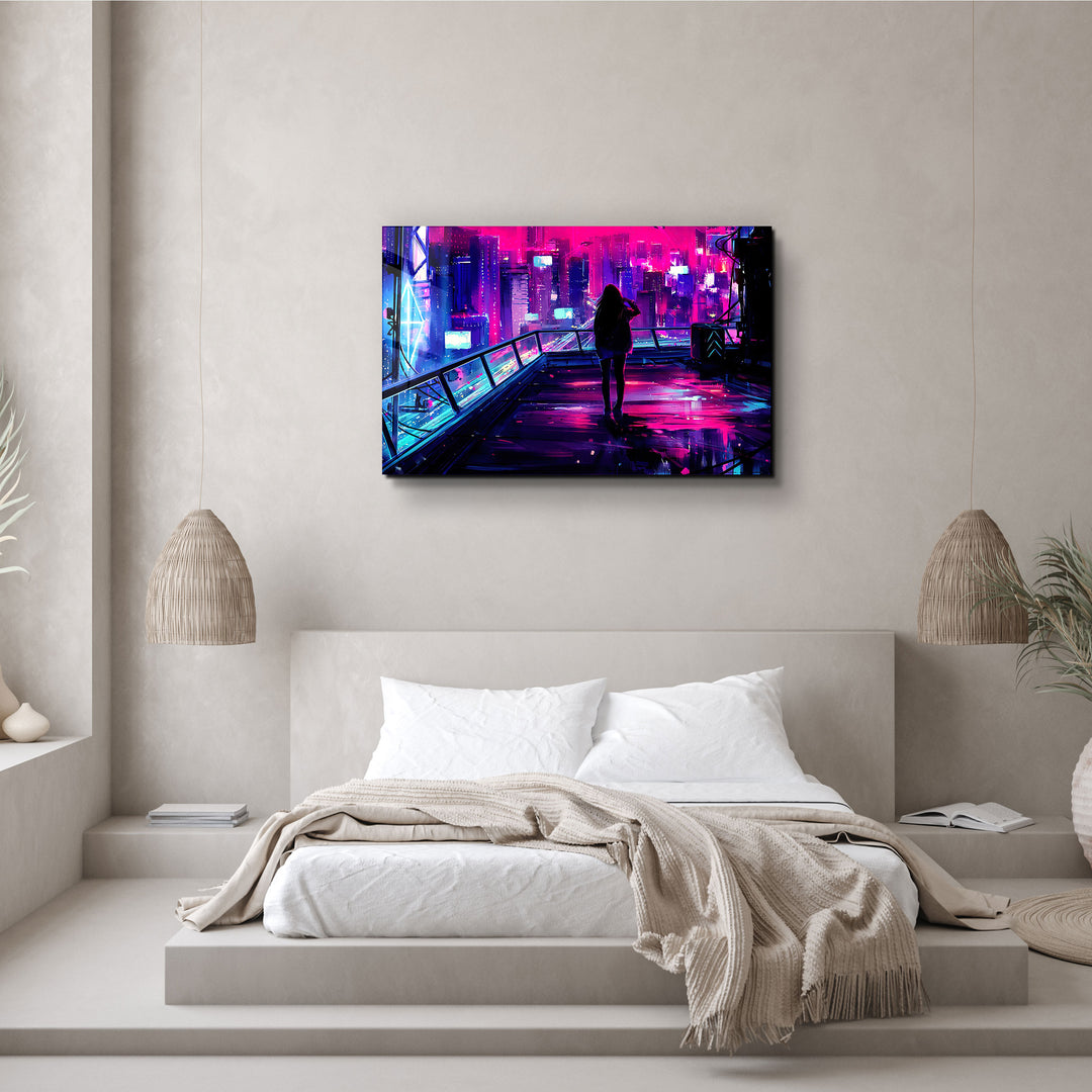 ・"Cyber City"・Glass Wall Art | Artdesigna Glass Printing Wall Arts.