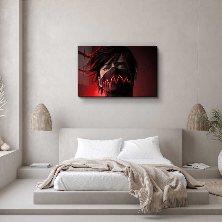 ・"The Evil Behind The Red"・Glass Wall Art | Artdesigna Glass Printing Wall Arts.