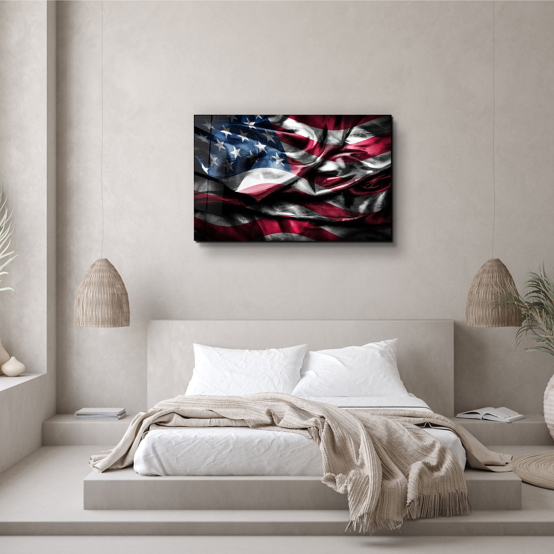 ・"Flag of the U.S."・Glass Wall Art | Artdesigna Glass Printing Wall Arts.