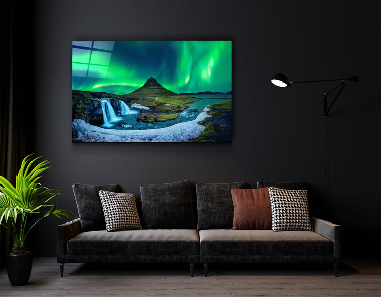 ・"Aurora - Northern Lights"・Glass Wall Art | Artdesigna Glass Printing Wall Arts.