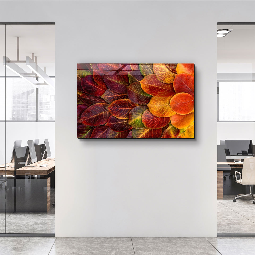 ・"Leaves"・Glass Wall Art | Artdesigna Glass Printing Wall Arts.