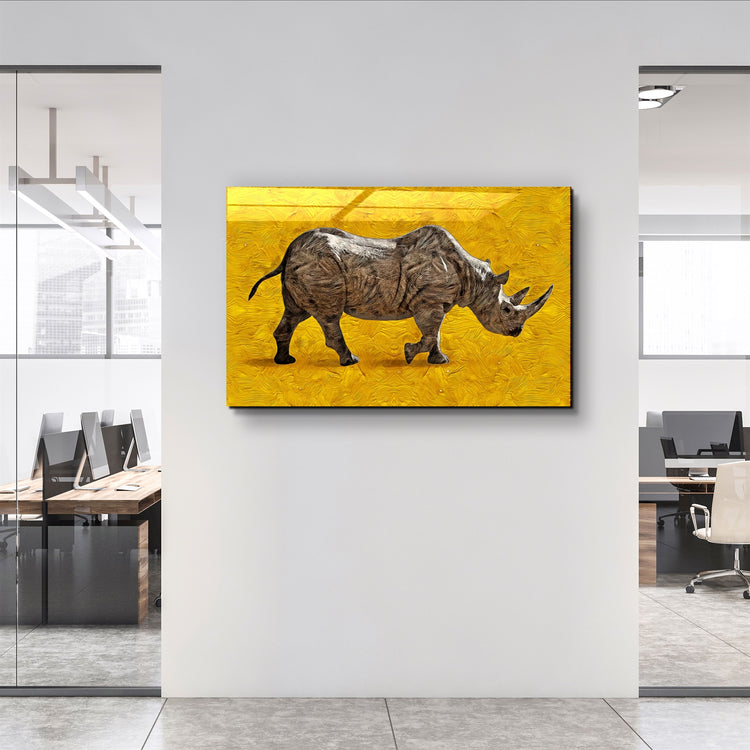 ・"Abstract Rhino"・Glass Wall Art | Artdesigna Glass Printing Wall Arts.