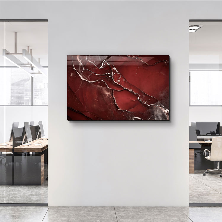 ・"Abstract Red Pattern"・Glass Wall Art | Artdesigna Glass Printing Wall Arts.