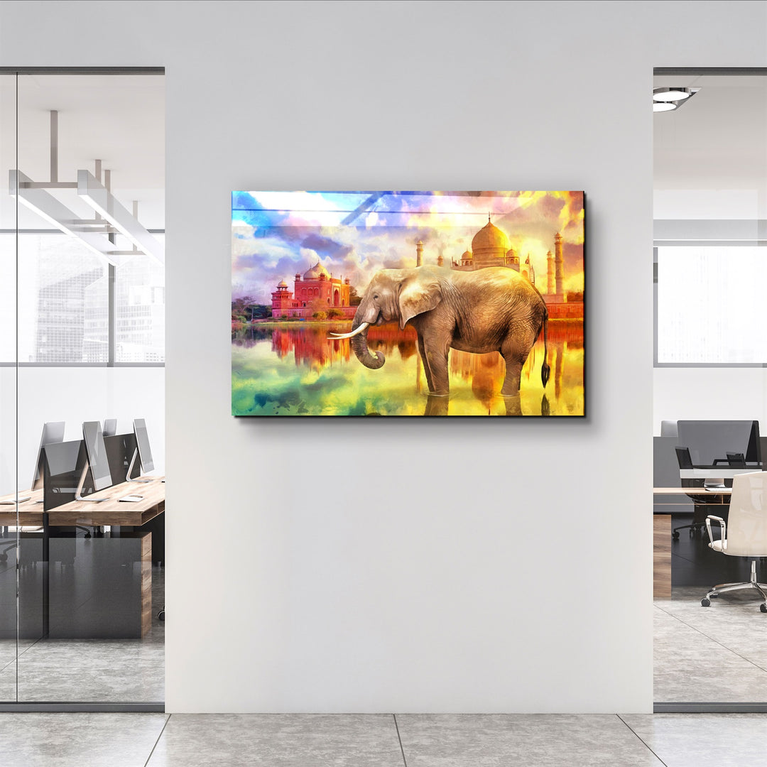 ・"Abstract Elephant"・Glass Wall Art | Artdesigna Glass Printing Wall Arts.