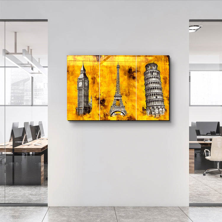 ・"Abstract Historical Buildings"・Glass Wall Art | Artdesigna Glass Printing Wall Arts.