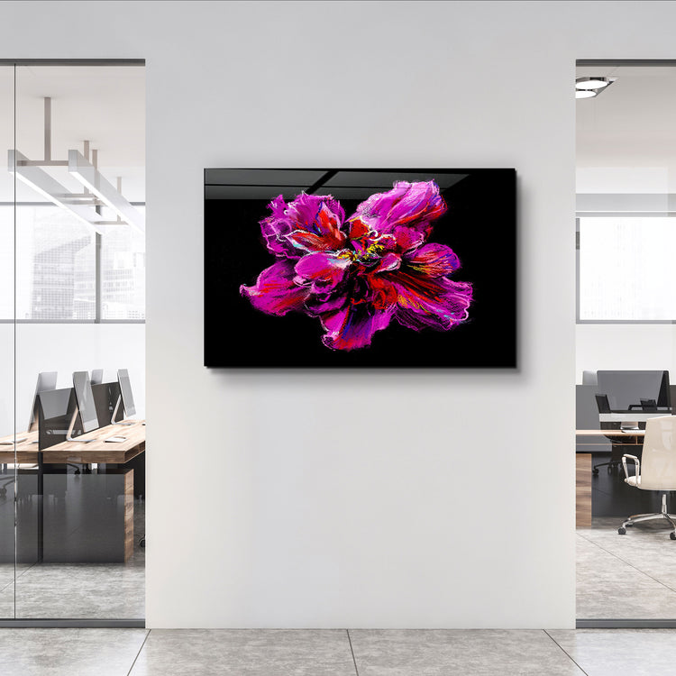 ・"Purple Flower"・Glass Wall Art | Artdesigna Glass Printing Wall Arts.