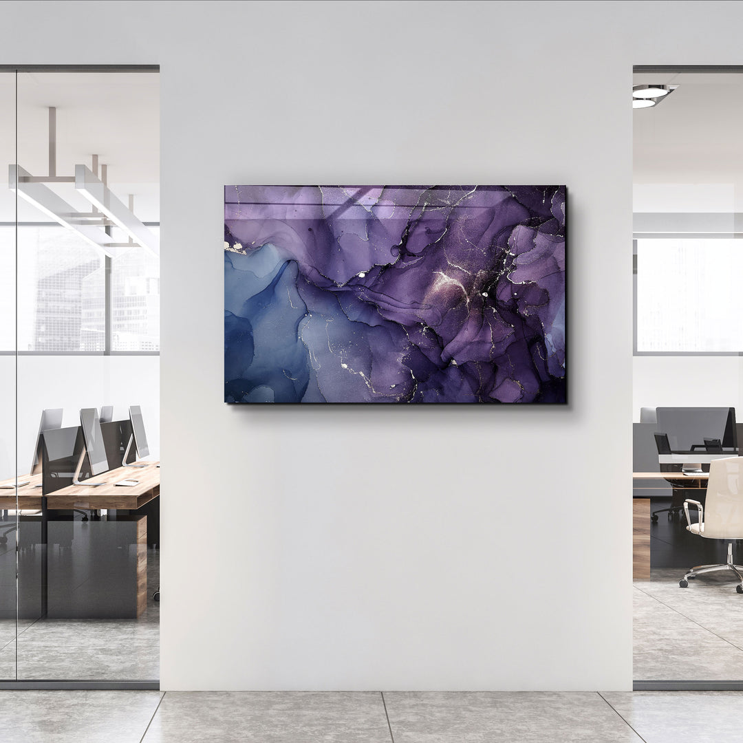 ・"Purple Wave Pattern"・Glass Wall Art | Artdesigna Glass Printing Wall Arts.