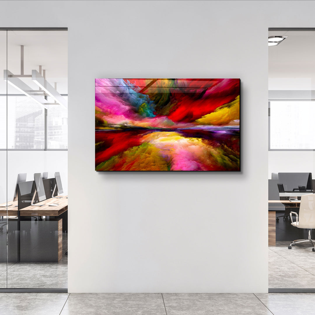 ・"Abstract Colorful Clouds"・Glass Wall Art | Artdesigna Glass Printing Wall Arts.