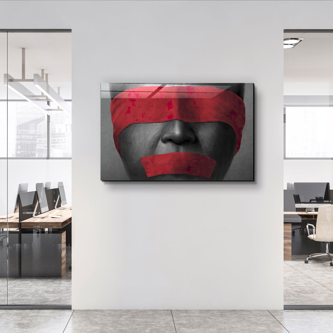 ・"Covered in Red"・Glass Wall Art | Artdesigna Glass Printing Wall Arts.