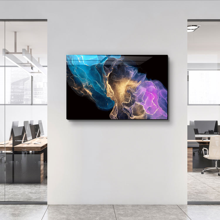 ・"Abstract Colorful Clouds"・Glass Wall Art | Artdesigna Glass Printing Wall Arts.