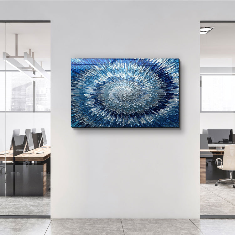 ・"Shades Of Blue"・Glass Wall Art | Artdesigna Glass Printing Wall Arts.