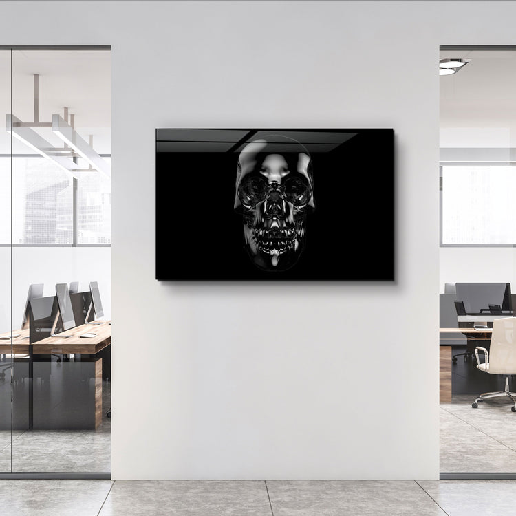 ・"The Black Skull"・Glass Wall Art | Artdesigna Glass Printing Wall Arts.