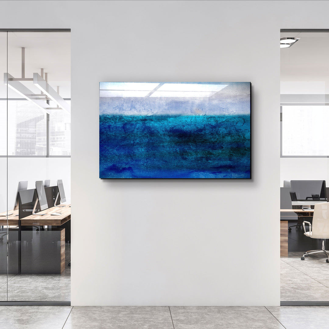 ・"Blue Gradient"・Glass Wall Art | Artdesigna Glass Printing Wall Arts.