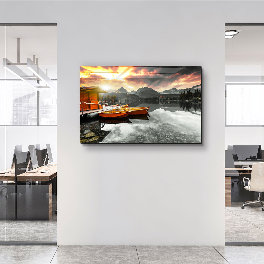 ・"Calm Lake V2"・Glass Wall Art | Artdesigna Glass Printing Wall Arts.