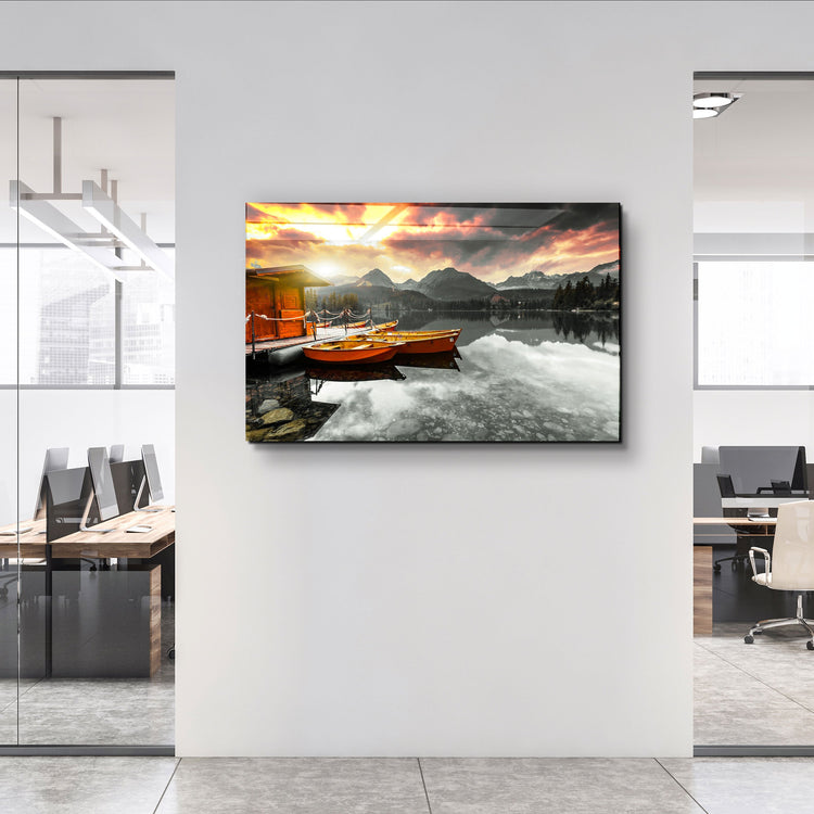 ・"Calm Lake V2"・Glass Wall Art | Artdesigna Glass Printing Wall Arts.