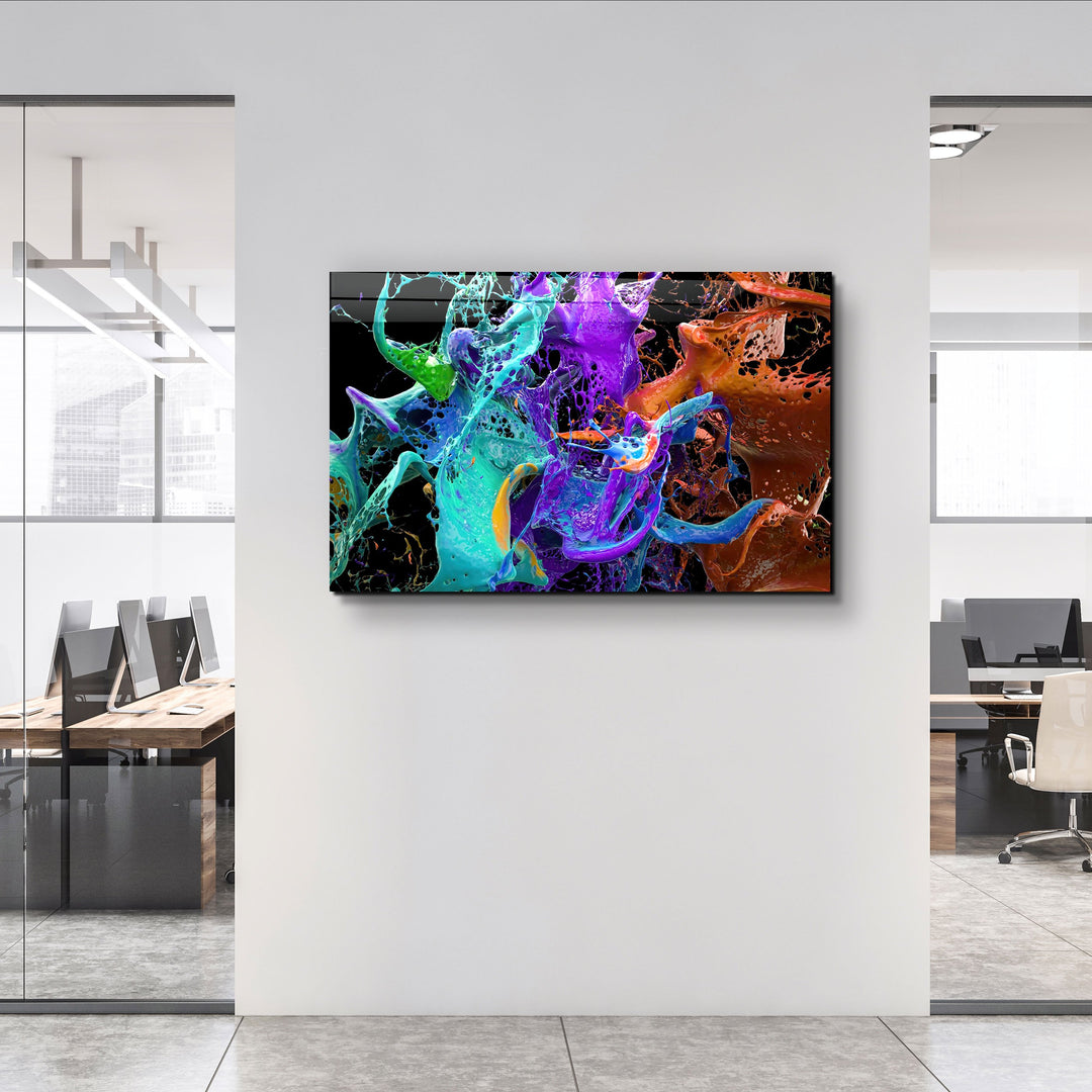 ・"Dance Of Paints"・Glass Wall Art | Artdesigna Glass Printing Wall Arts.