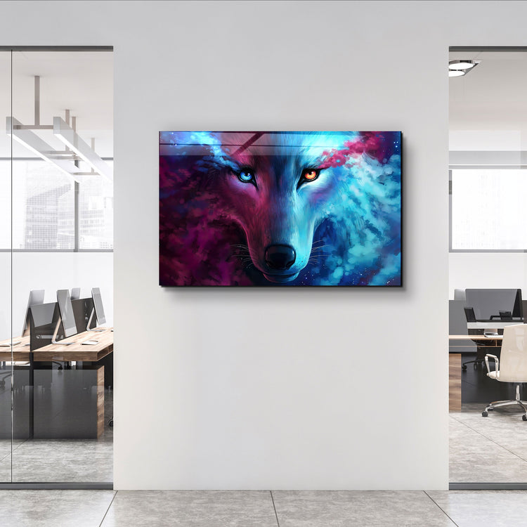 ・"Mystical Wolf"・Glass Wall Art | Artdesigna Glass Printing Wall Arts.