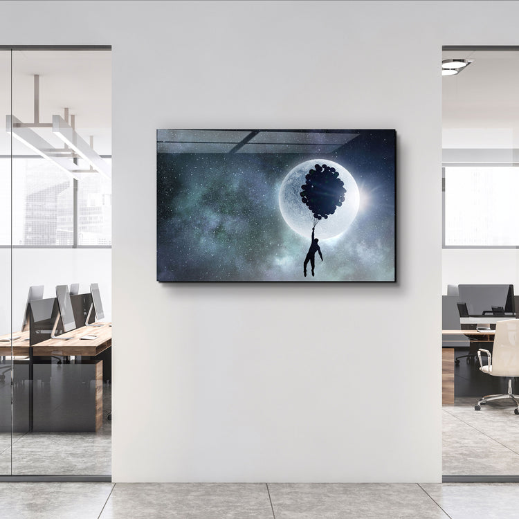 ・"To The Moon"・Glass Wall Art | Artdesigna Glass Printing Wall Arts.