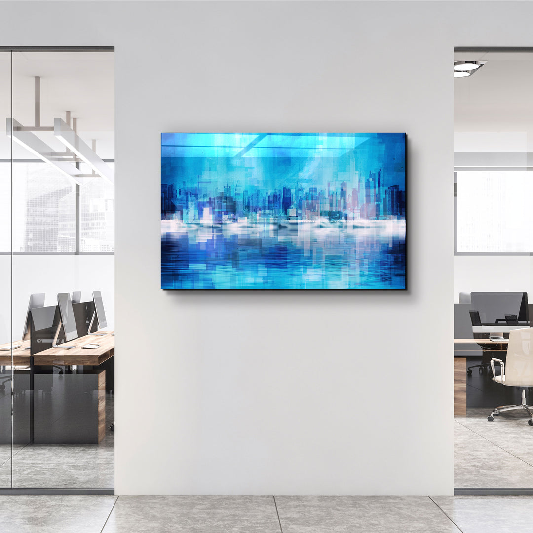 ・"The Fuzzy Cityscape Of New York"・Glass Wall Art | Artdesigna Glass Printing Wall Arts.