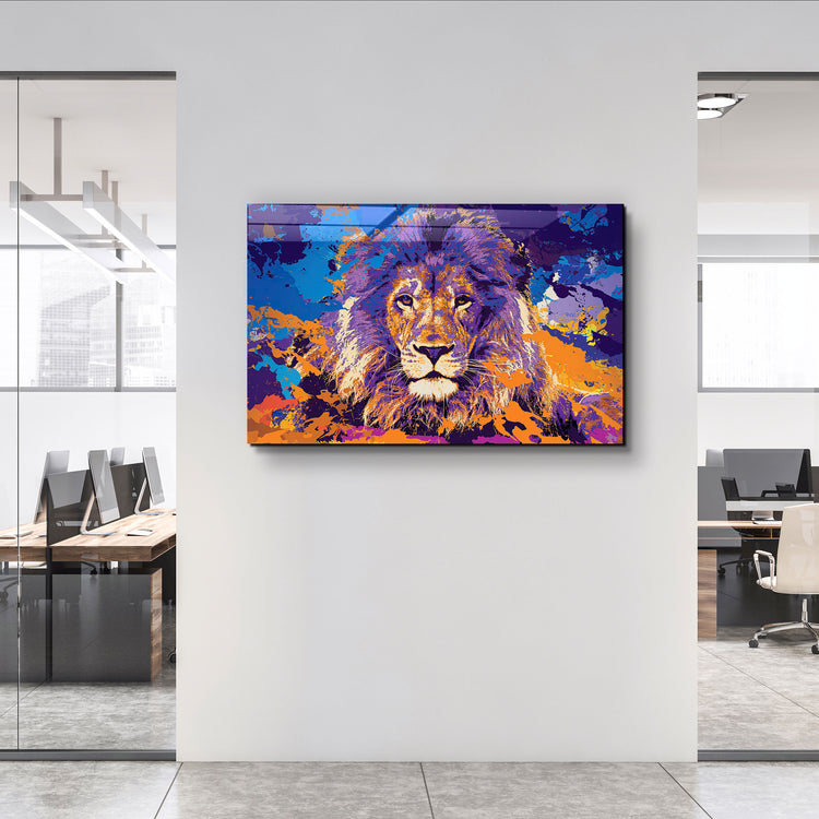 ・"The Lion In Colors"・Glass Wall Art | Artdesigna Glass Printing Wall Arts.