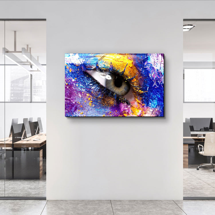 ・"Eye In Colors"・Glass Wall Art | Artdesigna Glass Printing Wall Arts.