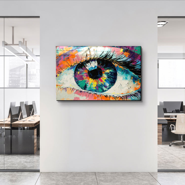 ・"Eye In Colors V2"・Glass Wall Art | Artdesigna Glass Printing Wall Arts.