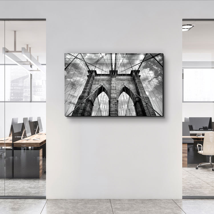 ・"Brooklyn Bridge"・Glass Wall Art | Artdesigna Glass Printing Wall Arts.