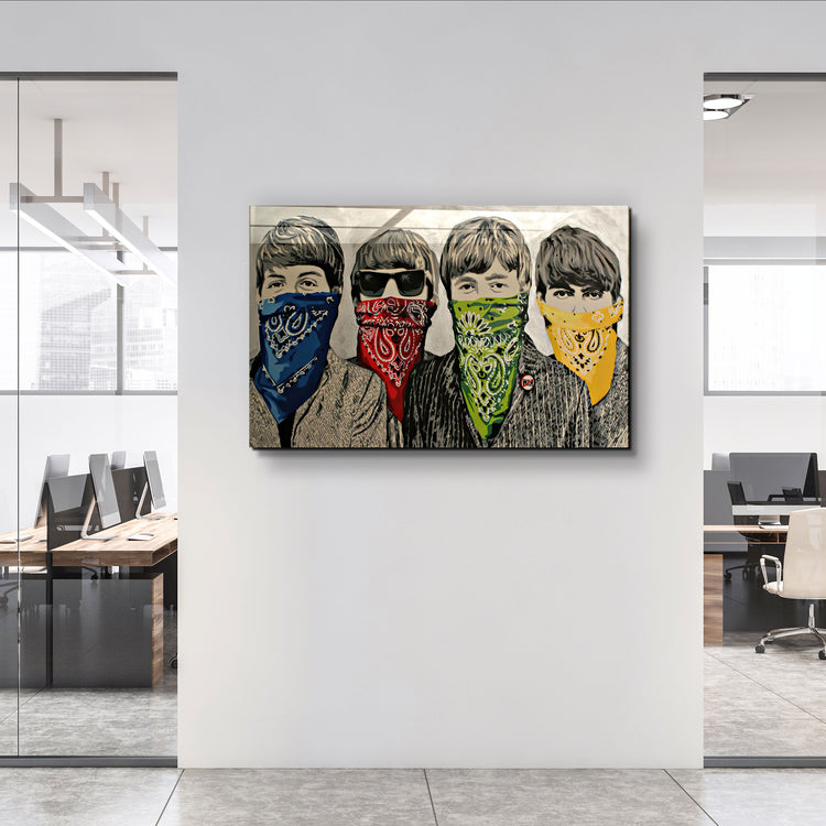 ・"Banksy - Beatles"・Glass Wall Art | Artdesigna Glass Printing Wall Arts.